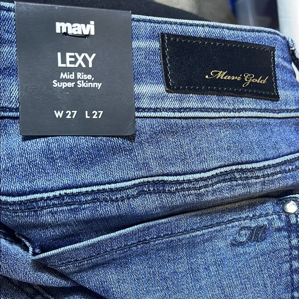 Mavi Lexi Mid-Rise Super Skinny Rhinestone jeans 27 - Picture 9 of 9
